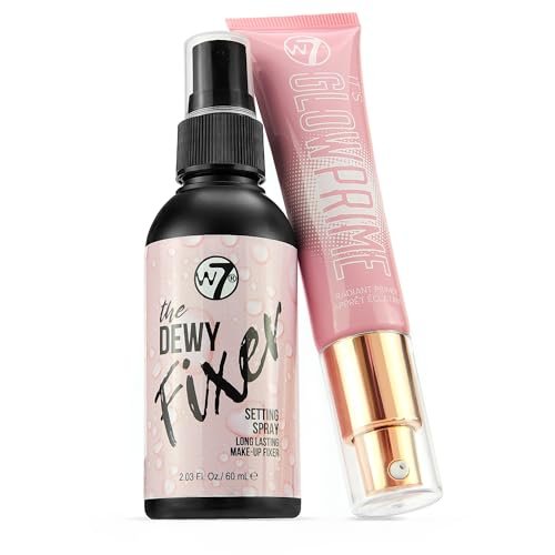 W7 The Fixer Glow Set - Makeup Primer & Setting Spray Duo for Radiant, Dewy Finish - Golden Sheer Coverage, Lightweight & Non-Sticky - görsel 2