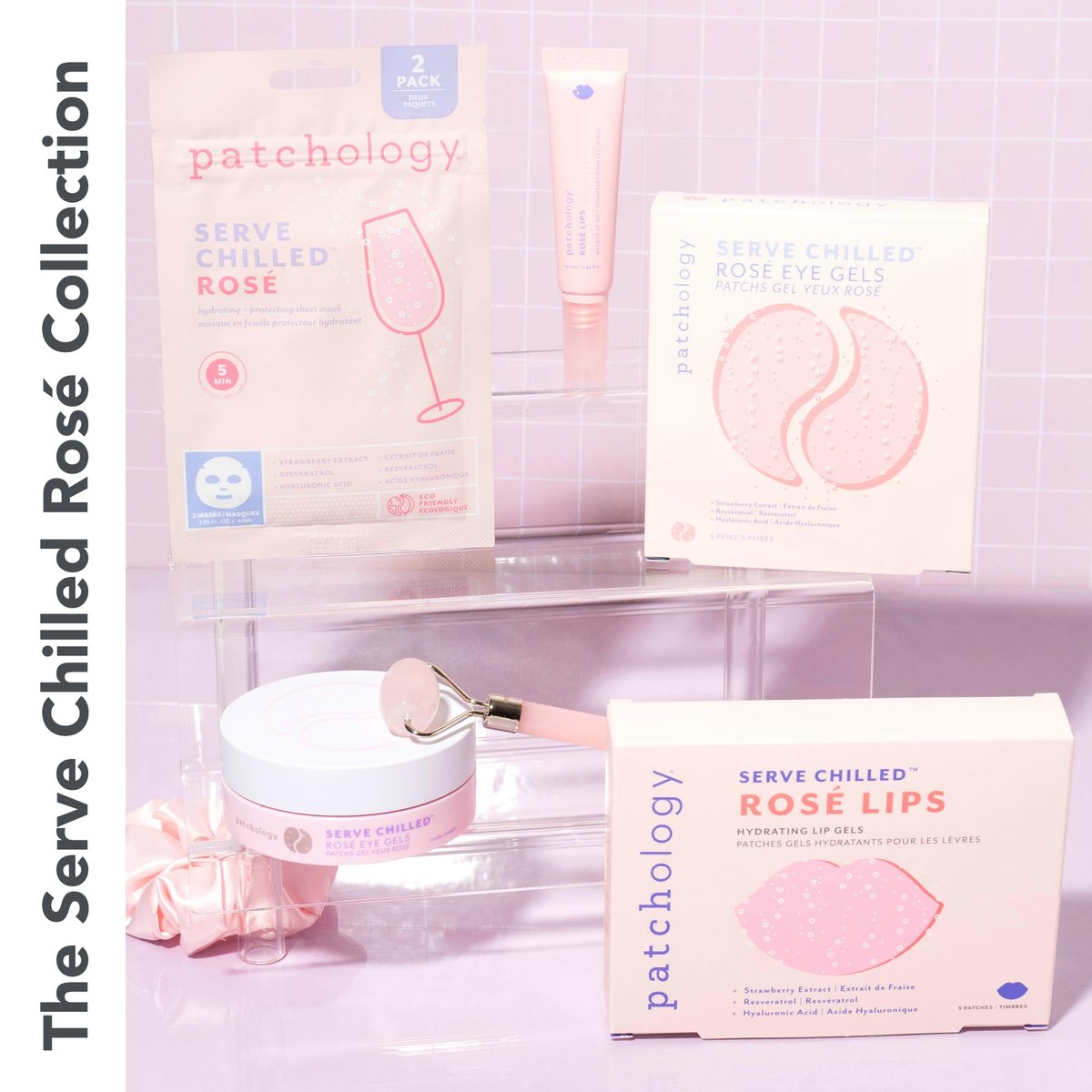 Patchology Rosé Lip Sleeping Mask – Overnight Lip Treatment with Hyaluronic Acid & Resveratrol for Hydrated, Smooth Lips Avelisse