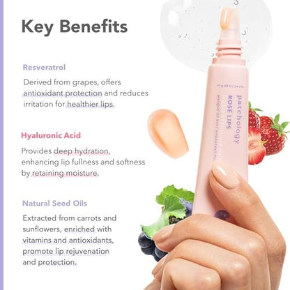 Patchology Rosé Lip Sleeping Mask – Overnight Lip Treatment with Hyaluronic Acid & Resveratrol for Hydrated, Smooth Lips Avelisse