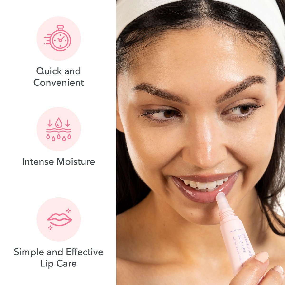 Patchology Rosé Lip Sleeping Mask – Overnight Lip Treatment with Hyaluronic Acid & Resveratrol for Hydrated, Smooth Lips Avelisse