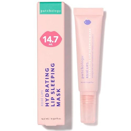 Patchology Rosé Lip Sleeping Mask – Overnight Lip Treatment with Hyaluronic Acid & Resveratrol for Hydrated, Smooth Lips Avelisse