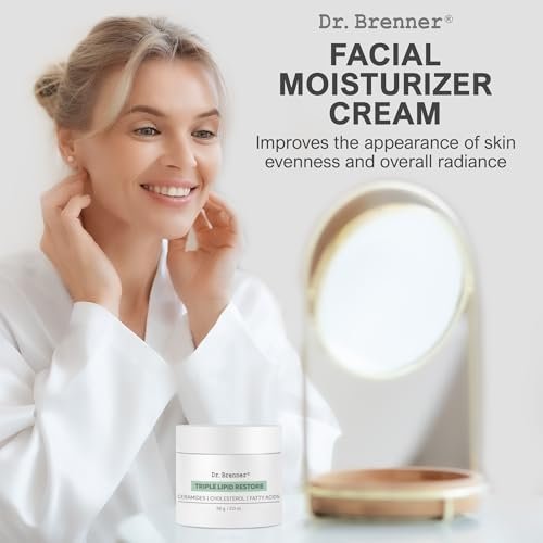 Dr. Brenner Triple Lipid Restore Anti Aging Face Moisturizer - Lifting & Recovery Cream with Ceramides, Lipids and Fatty Acids, 2 oz Avelisse