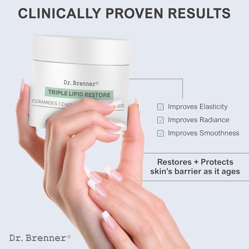 Dr. Brenner Triple Lipid Restore Anti Aging Face Moisturizer - Lifting & Recovery Cream with Ceramides, Lipids and Fatty Acids, 2 oz Avelisse