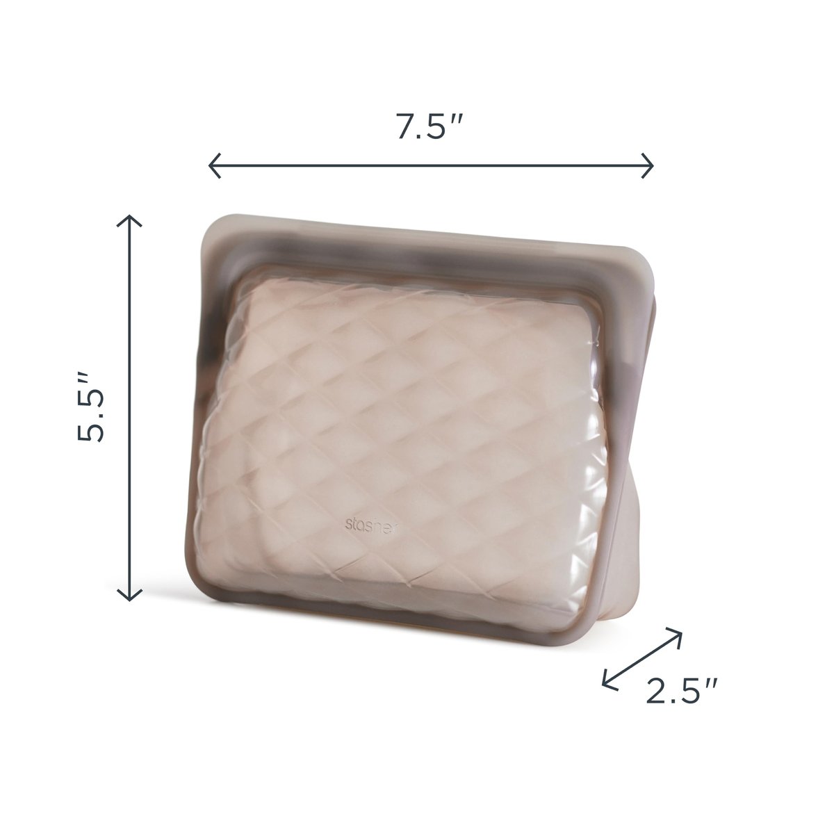 Stasher Silicone Reusable Makeup Bag - Taupe, 28 oz - Travel Essentials & Eco-Friendly Toiletry Organizer - görsel 14