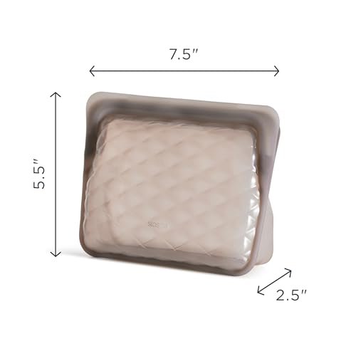 Stasher Silicone Reusable Makeup Bag - Taupe, 28 oz - Travel Essentials & Eco-Friendly Toiletry Organizer - görsel 13