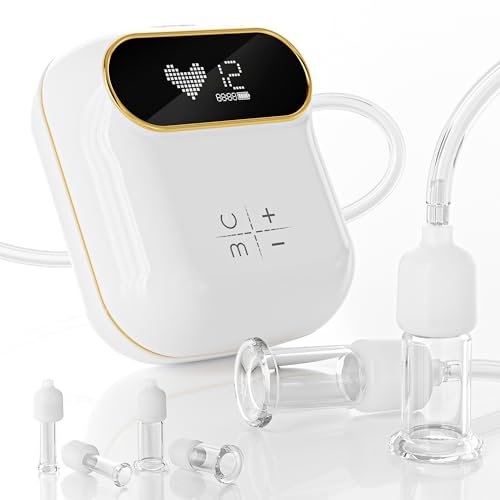6-Piece Electric Facial Cupping Therapy Set with Glass Cups, 3-in-1 Gua Sha Facial Tools for Eye, Neck, and Skin Care, 3 Sizes Vacuum Suction for Puffiness and Cellulite Reduction Avelisse