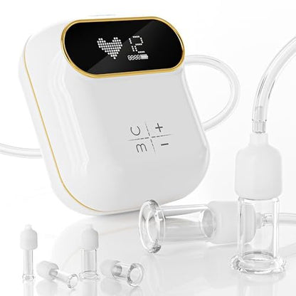 6-Piece Electric Facial Cupping Therapy Set with Glass Cups, 3-in-1 Gua Sha Facial Tools for Eye, Neck, and Skin Care, 3 Sizes Vacuum Suction for Puffiness and Cellulite Reduction Avelisse