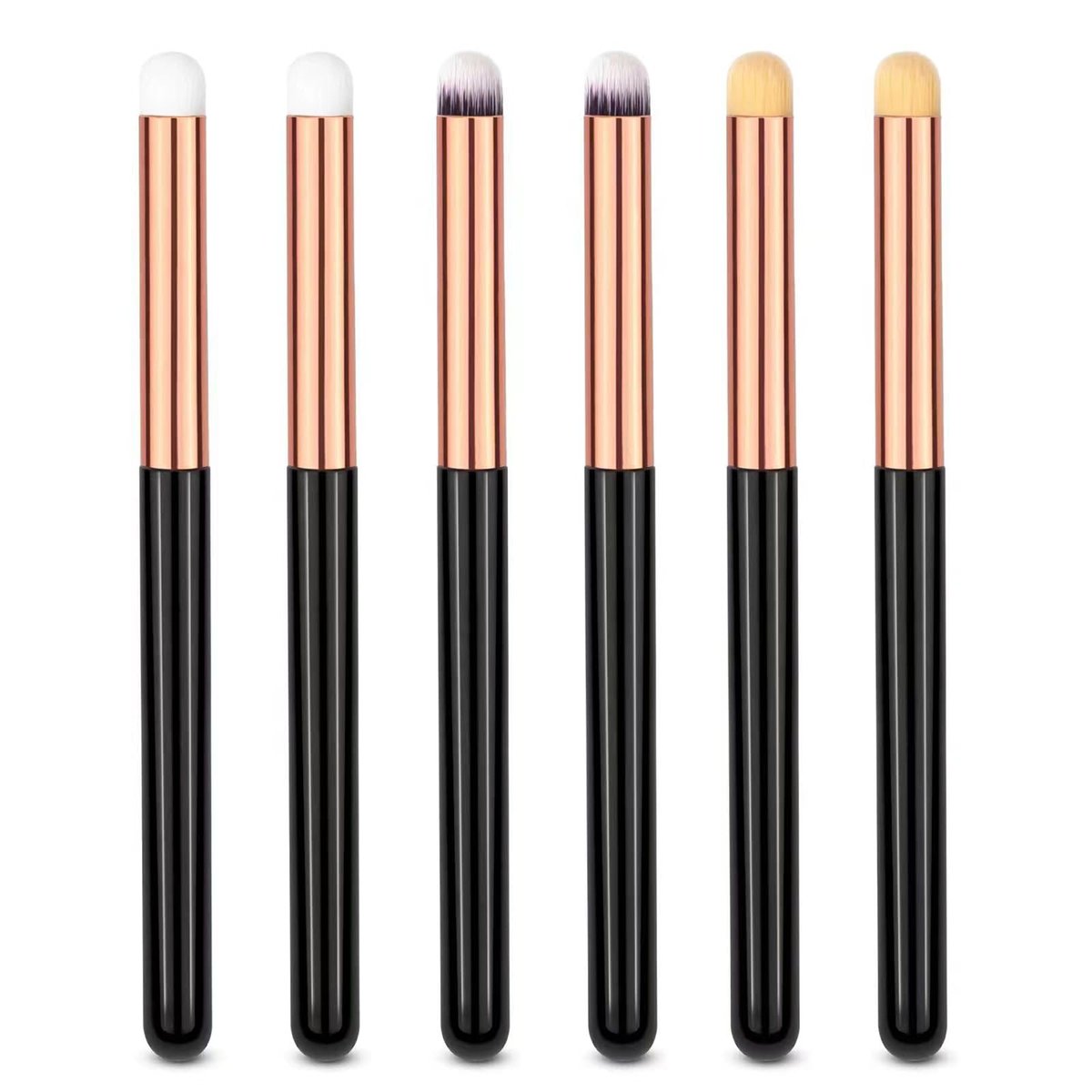 UorPoto 6-Piece Round Eye Makeup Brush Set - Professional Concealer & Eyeshadow Blending Brushes for Card Making and Art - görsel 1