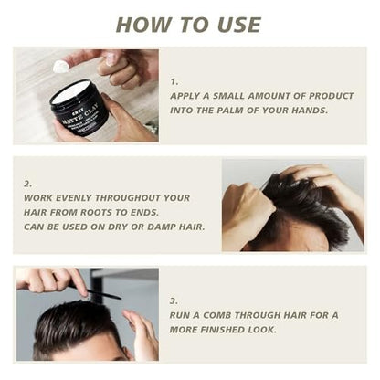 CNNY Men's Hair Styling Clay – Firm Hold, Matte Finish, Natural Ingredients, 3.53 oz
