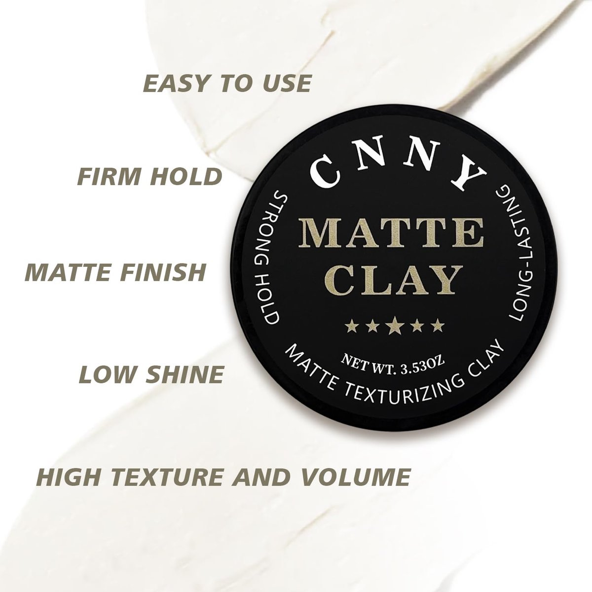 CNNY Men's Hair Styling Clay – Firm Hold, Matte Finish, Natural Ingredients, 3.53 oz - görsel 9