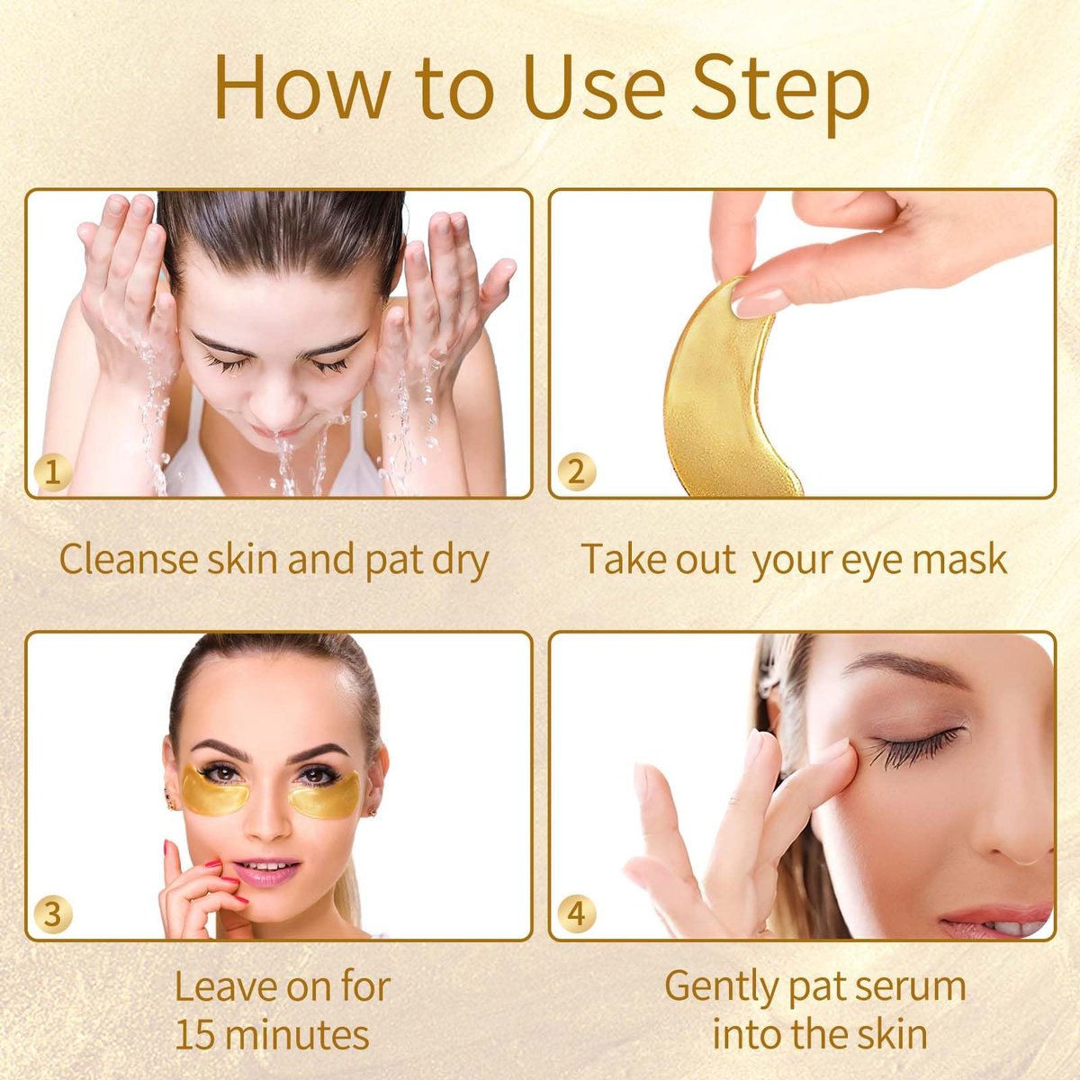Under Eye Patches for Dark Circles, Puffy Eyes & Wrinkles – 20 Pairs with Hyaluronic Acid, 24K Gold, Rose & Aloe Vera – Eye Mask Treatment for Men & Women Avelisse