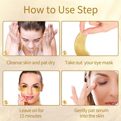 Under Eye Patches for Dark Circles, Puffy Eyes & Wrinkles – 20 Pairs with Hyaluronic Acid, 24K Gold, Rose & Aloe Vera – Eye Mask Treatment for Men & Women Avelisse