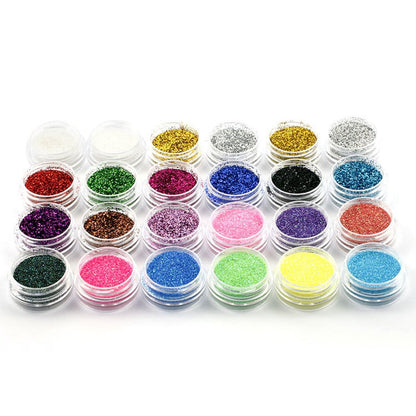 24 Color Body Glitter Set - Fine Nail Glitter for Holiday Makeup, Body, Face, Hair, Eyeshadow & Lip Gloss