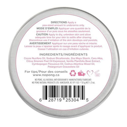 No Pong Original All Natural Deodorant Cream - Plastic-Free, Aluminum-Free, Paraben-Free, 35g - For Men and Women Avelisse