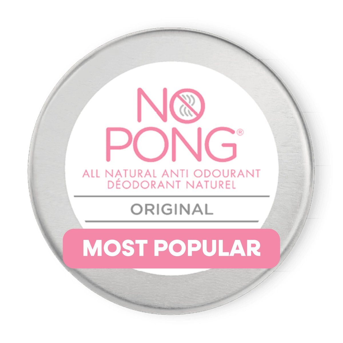 No Pong Original All Natural Deodorant Cream - Plastic-Free, Aluminum-Free, Paraben-Free, 35g - For Men and Women Avelisse