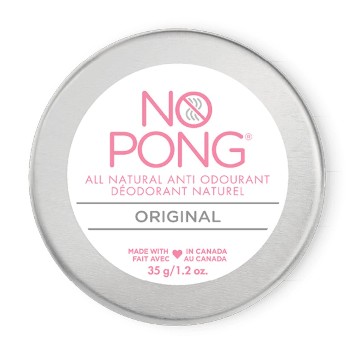 No Pong Original All Natural Deodorant Cream - Plastic-Free, Aluminum-Free, Paraben-Free, 35g - For Men and Women Avelisse