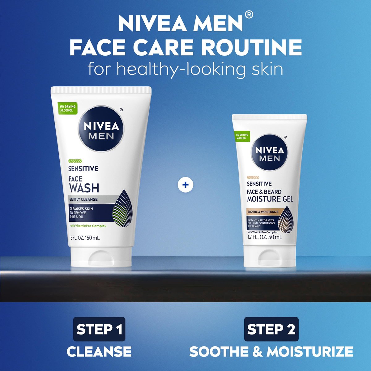 NIVEA MEN Sensitive Face and Beard Moisture Gel – Gentle Face and Beard Moisturizer for Men, Instantly Hydrates Skin and Conditions Beards, 1.7 Fl Oz Tube (Pack of 3) Avelisse