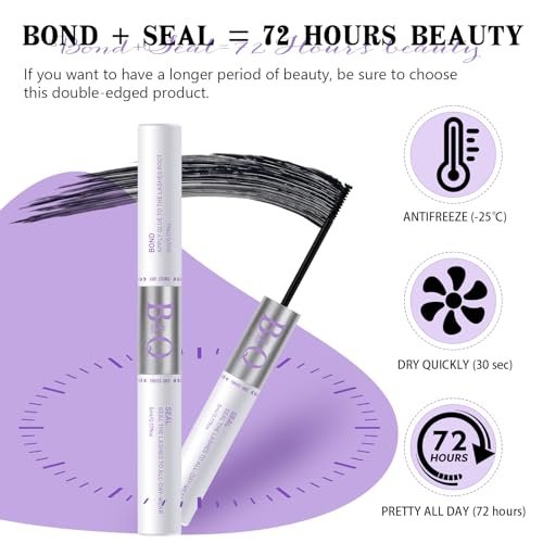 B&Q Lash Bond and Seal: Waterproof Latex-Free Lash Glue & Adhesive with Precision Brush, Clear Quick Dry Formula for Sensitive Eyes, Strong Long Lasting Hold for DIY Fluffy Cluster Lashes Extensions - görsel 6