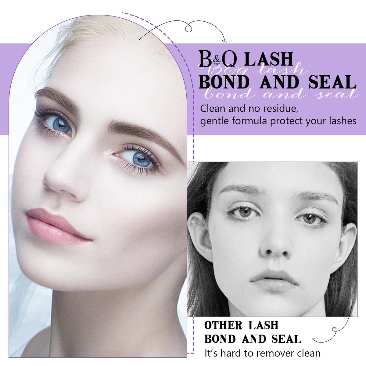 B&Q Lash Bond and Seal: Waterproof Latex-Free Lash Glue & Adhesive with Precision Brush, Clear Quick Dry Formula for Sensitive Eyes, Strong Long Lasting Hold for DIY Fluffy Cluster Lashes Extensions - görsel 9