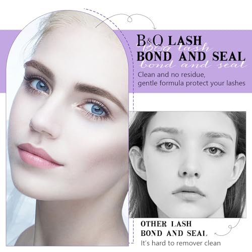B&Q Lash Bond and Seal: Waterproof Latex-Free Lash Glue & Adhesive with Precision Brush, Clear Quick Dry Formula for Sensitive Eyes, Strong Long Lasting Hold for DIY Fluffy Cluster Lashes Extensions - görsel 10