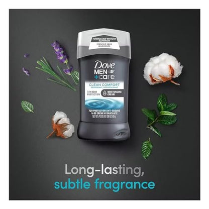 Dove Men+Care 72-Hour Deodorant Stick Aluminum Free - Clean Comfort, 3 Pack (3 oz each) Avelisse