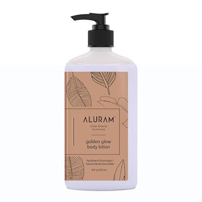 Aluram Golden Glow Body Lotion - Nourishing Radiance & Tone with Squalane & Watermelon Seed Oil, 18 Fl Oz Avelisse