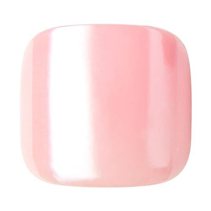 KISS imPRESS Premium No Glue Pedi Press-On Toenails - Sparkling Light Pink Pearl, Squoval Shape, 24 Nails + Prep Pad + Manicure Stick + Mini File