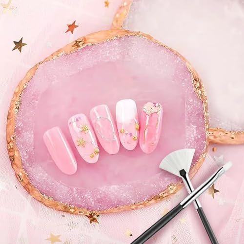 HomTop 22-Piece Nail Art Tools Set with Resin Palette, Acrylic Silicone Engraving Pen & Dotting Tools for DIY Home Salon - Pink - görsel 6