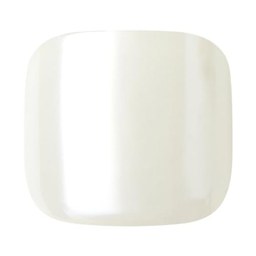 KISS imPRESS Premium No Glue Pedi Press-On Toenails, Sparkling White Pearl, Squoval Shape, 24 Nails, Large Size Avelisse