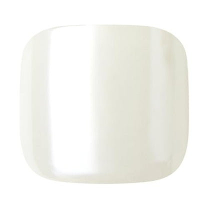 KISS imPRESS Premium No Glue Pedi Press-On Toenails, Sparkling White Pearl, Squoval Shape, 24 Nails, Large Size Avelisse