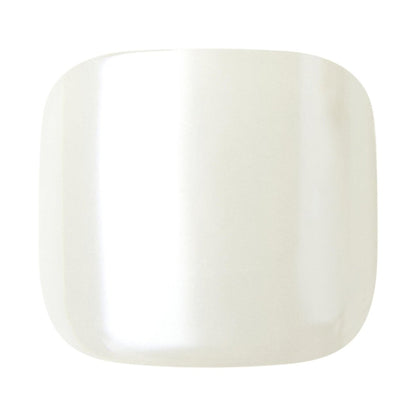 KISS imPRESS Premium No Glue Pedi Press-On Toenails, Sparkling White Pearl, Squoval Shape, 24 Nails, Large Size Avelisse
