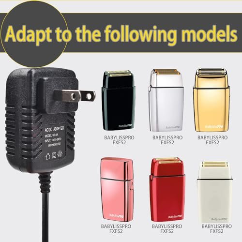 Replacement Charger for BaByliss PRO FXFS2 Shaver – 4.5V Power Adapter Compatible with BaBylissPRO Barberology Cordless Metal Double Foil Shaver FXFS2 Charging Cord Avelisse
