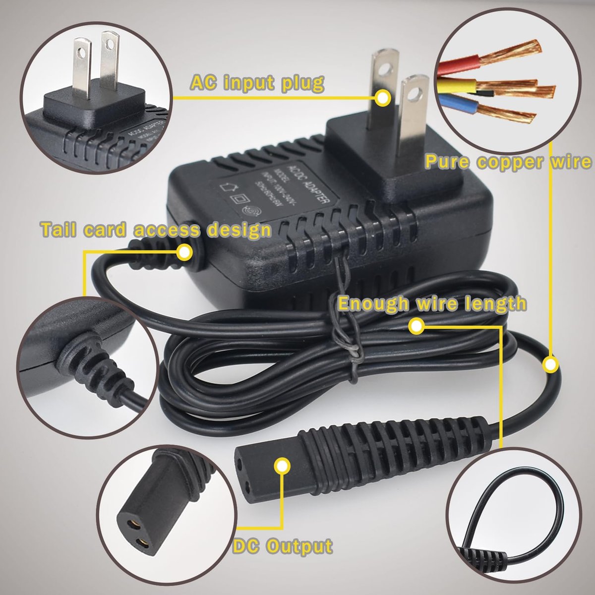 Replacement Charger for BaByliss PRO FXFS2 Shaver – 4.5V Power Adapter Compatible with BaBylissPRO Barberology Cordless Metal Double Foil Shaver FXFS2 Charging Cord Avelisse