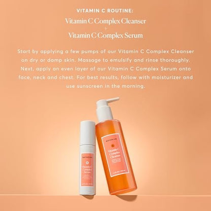 Naturium Vitamin C Complex Cleanser - Gently Exfoliating Foaming Face Wash with Phytic Acid & Fruit Enzymes, 7.1 oz