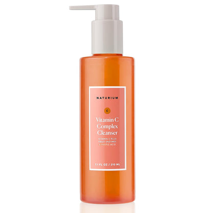 Naturium Vitamin C Complex Cleanser - Gently Exfoliating Foaming Face Wash with Phytic Acid & Fruit Enzymes, 7.1 oz
