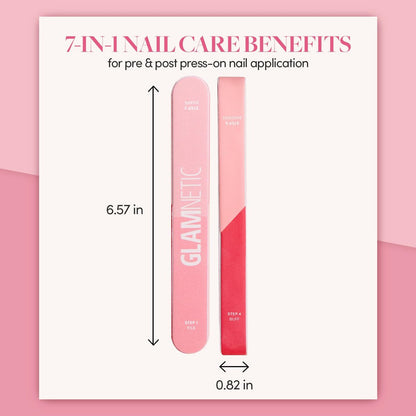 Glamnetic 7-in-1 Nail Buffer: All-in-One Nail Buffing Block for Filing, Shaping, Smoothing & Polishing