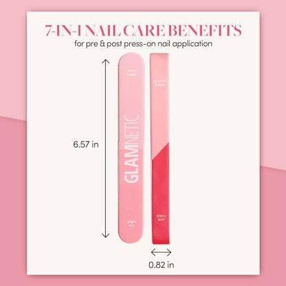 Glamnetic 7-in-1 Nail Buffer: All-in-One Nail Buffing Block for Filing, Shaping, Smoothing & Polishing