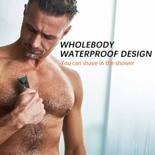 MAXGROOM Body Hair Trimmer for Men – Waterproof Electric Shaver with LED Light, Ceramic Blade, USB Rechargeable & Travel Pouch Avelisse