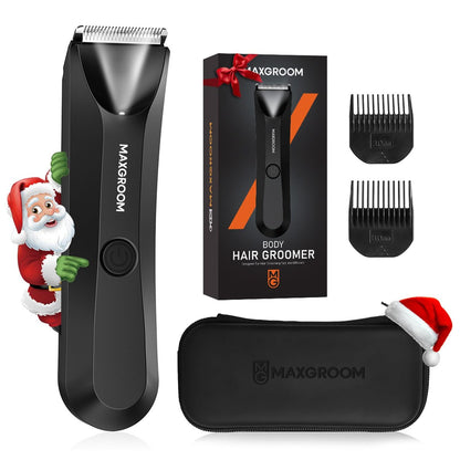 MAXGROOM Body Hair Trimmer for Men – Waterproof Electric Shaver with LED Light, Ceramic Blade, USB Rechargeable & Travel Pouch Avelisse