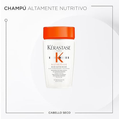 Kérastase Nutritive Discovery Set For Dry Hair - Nourishing Mini Shampoo, Conditioner and Leave In, Controls Frizz and Enhances Shine With Niacinamide Avelisse