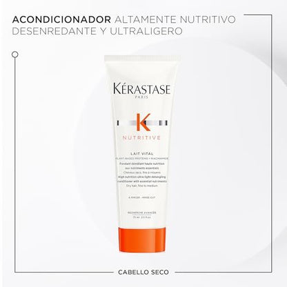 Kérastase Nutritive Discovery Set For Dry Hair - Nourishing Mini Shampoo, Conditioner and Leave In, Controls Frizz and Enhances Shine With Niacinamide Avelisse