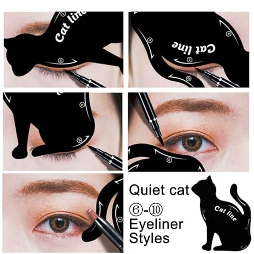 IDDFEVE 4 Pcs Eyeliner Stencils for Cat Eye Winged and Smokey Eyeshadow Applicators Shaper Tool Guide (10 Different Effects) - görsel 8