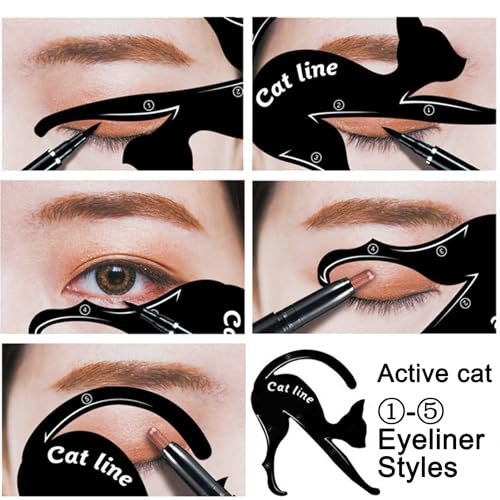 IDDFEVE 4 Pcs Eyeliner Stencils for Cat Eye Winged and Smokey Eyeshadow Applicators Shaper Tool Guide (10 Different Effects) - görsel 6