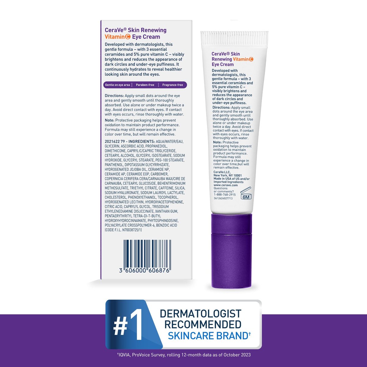 CeraVe Skin Renewing Vitamin C Eye Cream – Dark Circles & Puffiness, 0.5 Fl Oz Avelisse