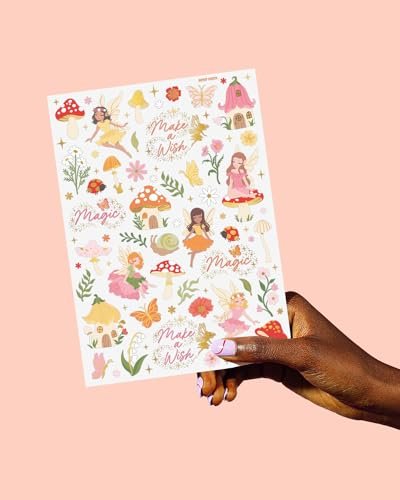xo, Fetti Woodland Fairy Temporary Tattoos - 84 Foil Styles for Magical Princess Birthday, Forest Baby Shower, Girls Garden Accessory