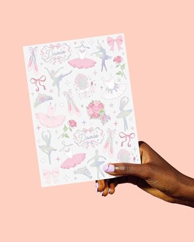 xo, Fetti Ballerina Party Temporary Tattoos - 50 Iridescent Foil | Happy Birthday Princess Decorations, Bow Girl Baby Shower Accessory, Ballet Theme Favor, Dancer Gift + Tutu Supplies - görsel 9
