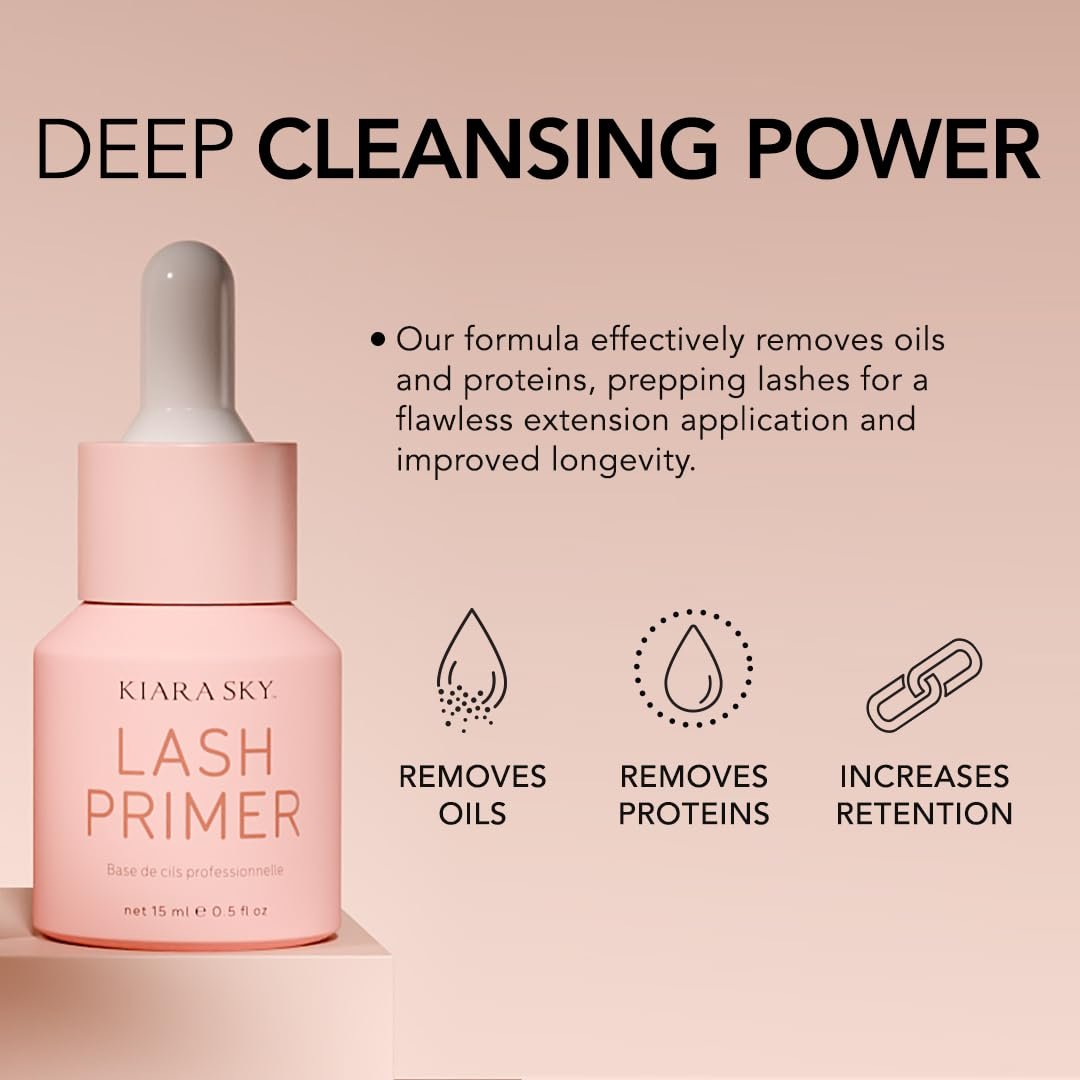 KIARA SKY LASH Lash Primer for Eyelash Extensions - Odorless Pre-treatment with Vitamin E, 15ml Avelisse
