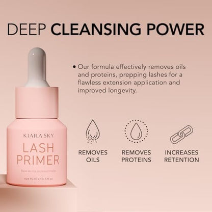 KIARA SKY LASH Lash Primer for Eyelash Extensions - Odorless Pre-treatment with Vitamin E, 15ml Avelisse