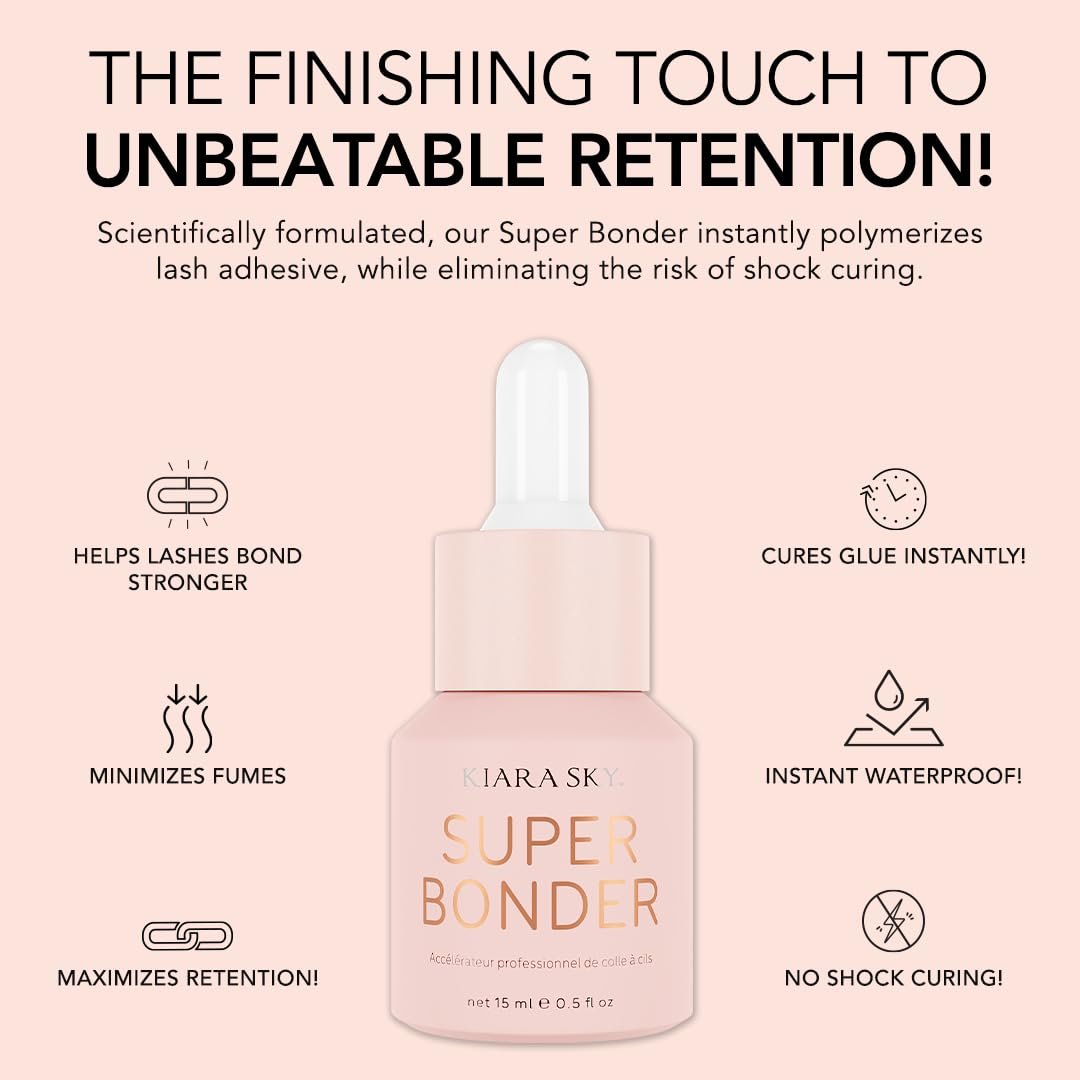 KIARA SKY LASH Super Bonder for Eyelash Extensions – Glue Accelerator & Adhesive Booster (15ml) Avelisse