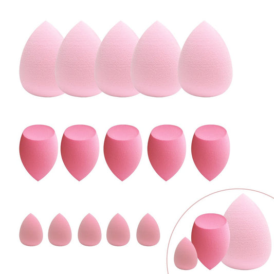 GFOUNS 15-Piece Makeup Sponge Bulk Set - Multi-Colored Pink Foundation Sponges for Liquid, Cream, and Powder Application